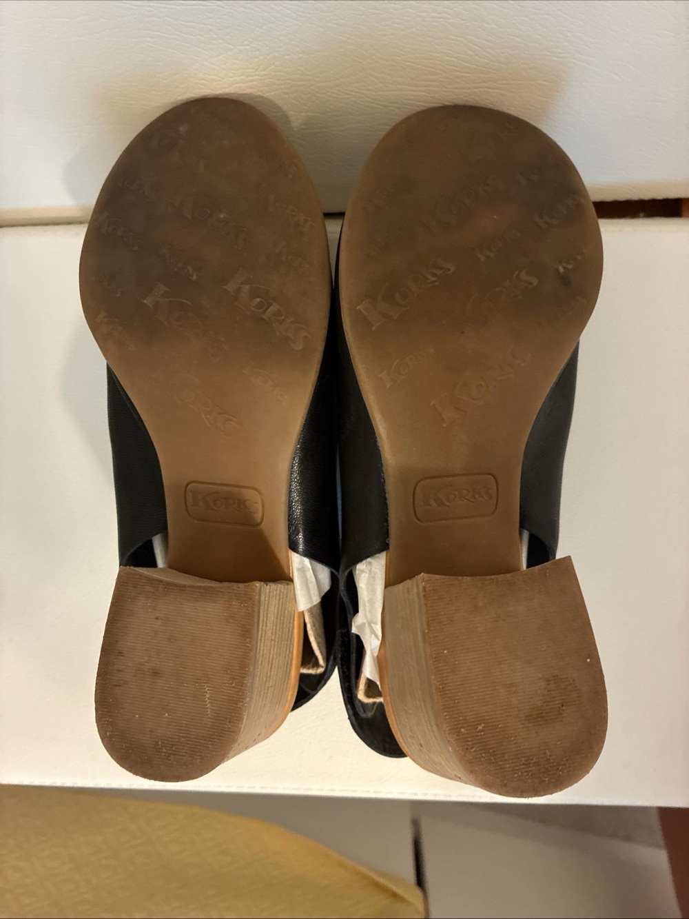 Korks by Kork-Ease Cayleigh Black Leather Block Heel Sandals Size 7.5M Open Toe - Picture 8 of 10